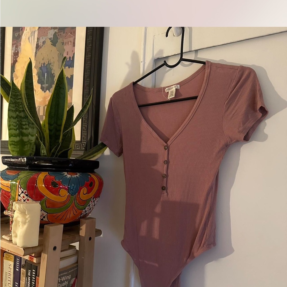 Bozzolo Mauve Ribbed Bodysuit